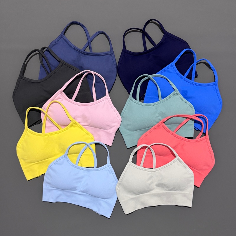 Crop Top Crochet - Bra Olahraga Tanpa Tali Belakang Histello