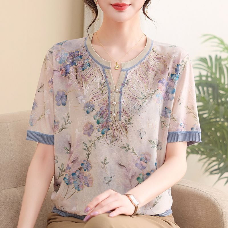Atasan Rajut Sutra Es Wanita E - Romper Floral Print ulasan dan harga
