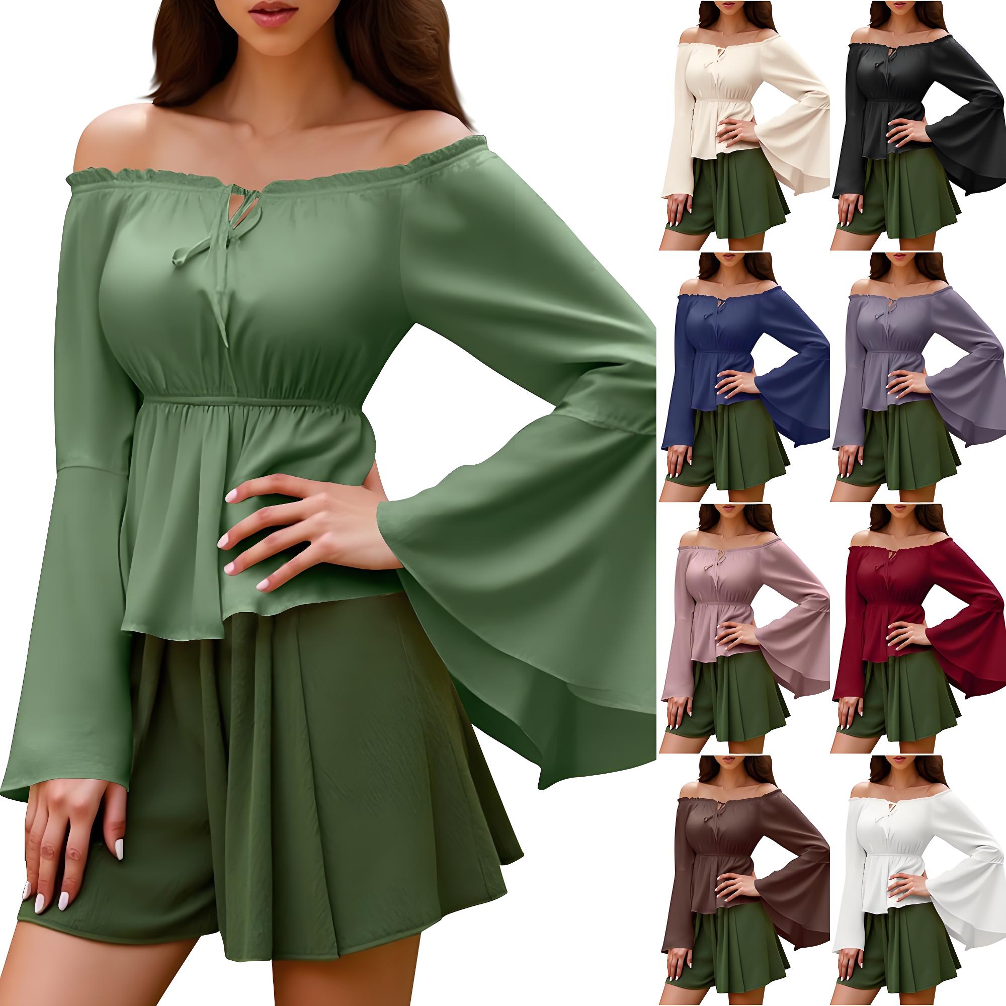 Blus Renaisans Wanita Petani L - Blouse Off Shoulder ulasan dan harga